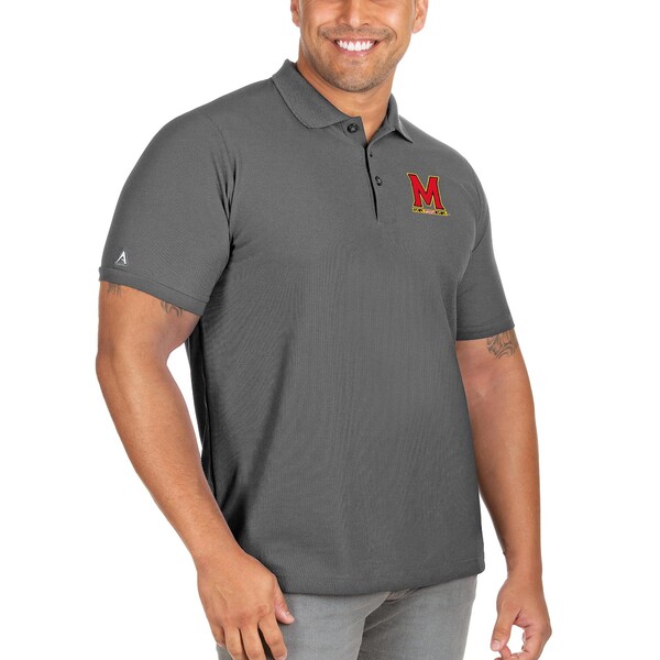 AeBOA Y |Vc gbvX Maryland Terrapins Antigua Big & Tall Legacy Pique Polo Anthracite