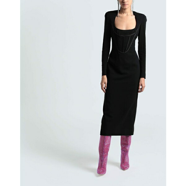 【送料無料】 ヴェルサーチ レディース ワンピース トップス Midi dresses Black