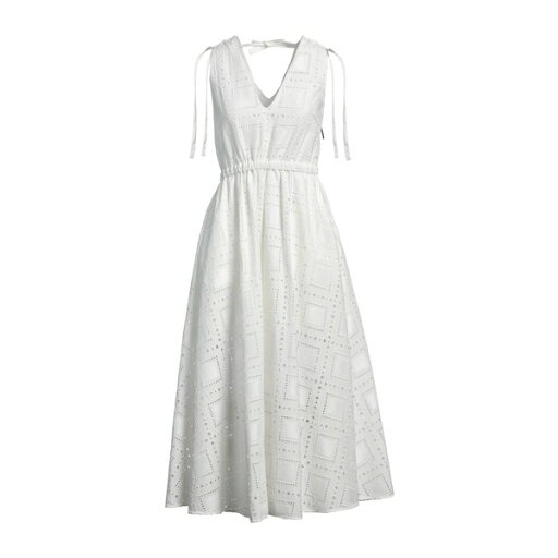 【送料無料】 エムエスジイエム レディース ワンピース トップス Midi dresses White 【送料無料】 エムエスジイエム レディース ワンピース トップス Midi dresses White