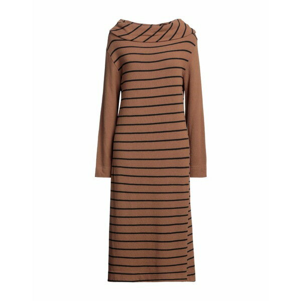 【送料無料】 ラ ファブリーク レディース ワンピース トップス Midi dresses Brown