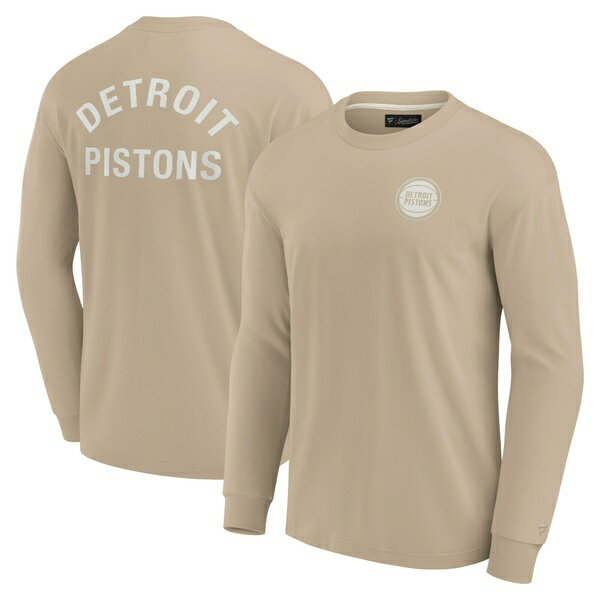 ファナティクス メンズ Tシャツ トップス Detroit Pistons Fanatics Unisex Elements Super Soft Long Sleeve TShirt Khaki