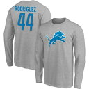 ファナティクス メンズ Tシャツ トップス Detroit Lions Fanatics Branded Team Authentic Custom Long Sleeve TShirt Rodriguez,Malcolm-44