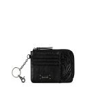 ザサック レディース 財布 アクセサリー Women's Iris Leather Card Case Wallet Black Leaf Emboss 1