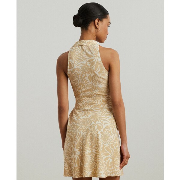 ラルフローレン レディース ワンピース トップス Women's Floral Crepe Sleeveless Shirtdress Cream/Tan