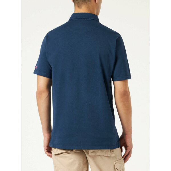 エムシーツーセイントバース メンズ ポロシャツ トップス Navy Blue Cotton Jersey Man Polo BLUE