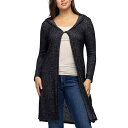 24セブンコンフォート レディース ニット&セーター アウター Women's Knee Length Long Sleeve Hooded Cardigan ...