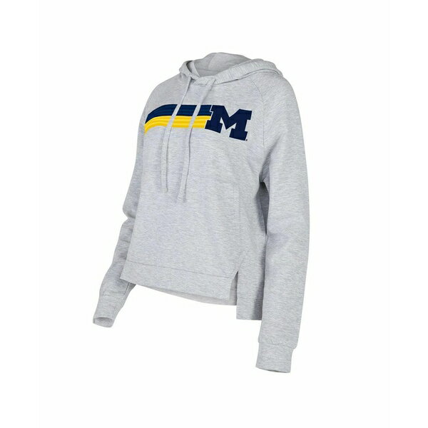 コンセプトスポーツ レディース パーカー・スウェットシャツ アウター Women's Gray Michigan Wolverines CedarTri-Blend Raglan Pullover Hoodie Gray