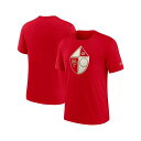 ナイキ メンズ シャツ トップス Men's Red San Francisco 49ers Rewind Logo Tri-Blend T-shirt Red(4)