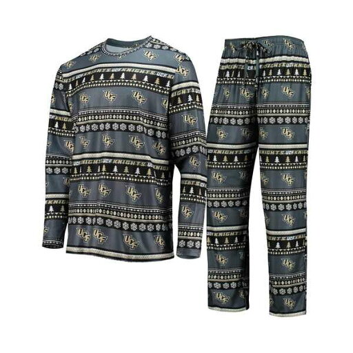 コンセプトスポーツ メンズ Tシャツ トップス Men's Charcoal UCF Knights Ugly Sweater Long Sleeve T-shirt and Pants Sleep Set Charcoal コンセプトスポーツ メンズ Tシャツ トップス Men's Charcoal UCF Knights Ugly Sweater Long Sleeve T-shirt and Pants Sleep Set Charcoal