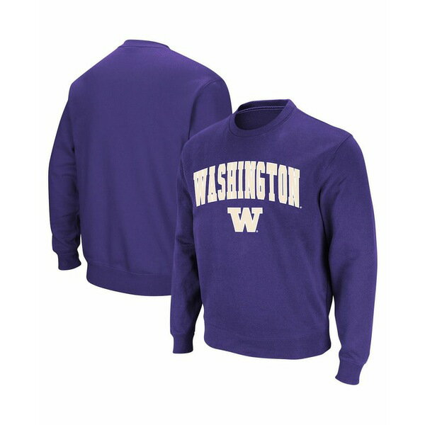 コロシアム メンズ パーカー・スウェットシャツ アウター Men's Washington Huskies Arch & Logo Crew Neck Sweatshirt Purple