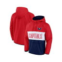 ファナティクス メンズ パーカー・スウェットシャツ アウター Men's Red, Navy Washington Capitals Backhand Shooter Defender Anorak Raglan Hoodie Quarter-Zip Jacket Red, Navy(4)