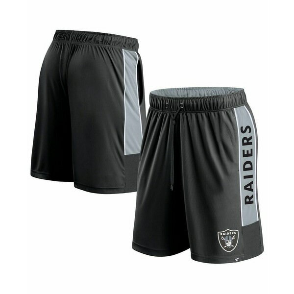 ファナティクス メンズ カジュアルパンツ ボトムス Men's Black Las Vegas Raiders Win The Match Shorts Black