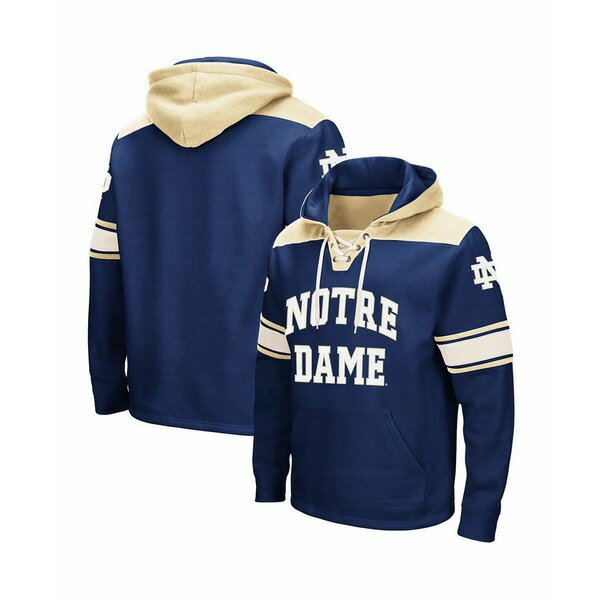 コロシアム メンズ パーカー・スウェットシャツ アウター Men's Notre Dame Fighting Irish 2.0 Lace-Up Pullover Hoodie Navy