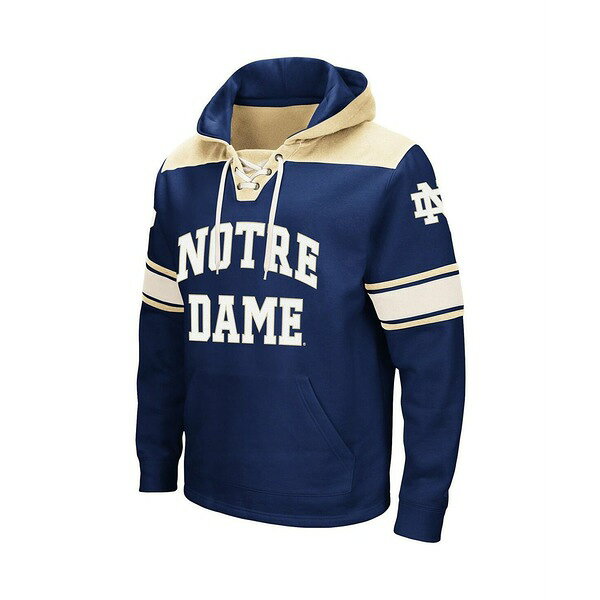 コロシアム メンズ パーカー・スウェットシャツ アウター Men's Notre Dame Fighting Irish 2.0 Lace-Up Pullover Hoodie Navy
