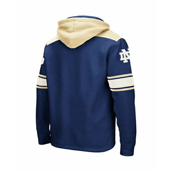 コロシアム メンズ パーカー・スウェットシャツ アウター Men's Notre Dame Fighting Irish 2.0 Lace-Up Pullover Hoodie Navy