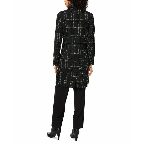 ヴィンスカムート レディース ジャケット＆ブルゾン アウター Women's Windowpane-Plaid Long Jacket Rich Black