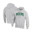 チャンピオン メンズ パーカー・スウェットシャツ アウター Men's Heather Gray Miami Hurricanes Team Arch Reve...