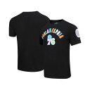 プロスタンダード メンズ シャツ トップス Men's Black Philadelphia 76ers Washed Neon T-shirt Black(4)