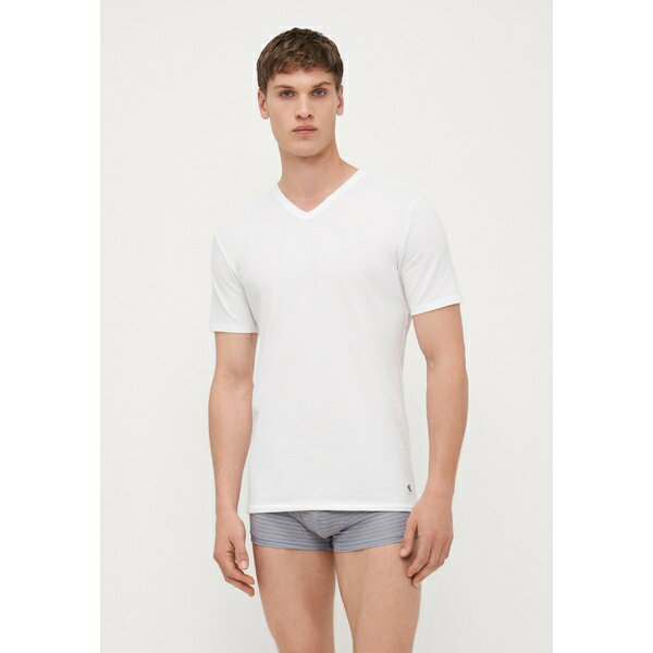 カルバン クライン アンダーウェア メンズ サンダル シューズ V NECK 3 PACK - Undershirt - white