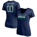 ファナティクス レディース Tシャツ トップス Seattle Mariners Fanatics Branded Women's Hometown Legend Personalized Name & Number VNeck TShirt Navy