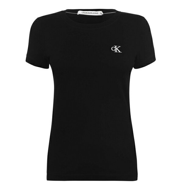 カルバンクライン レディース カットソー トップス Embroidered Logo Slim Fit T-Shirt