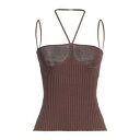 【送料無料】 アンドレダモ レディース Tシャツ トップス Tops Brown
