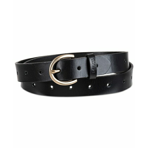 リーバイス レディース ベルト アクセサリー Women's Slim Adjustable Perforated Leather Belt Black