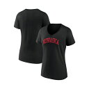 ファナティクス レディース Tシャツ トップス Women's Black Nebraska Huskers Basic Arch V-Neck T-shirt Black