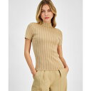 バースリー レディース カットソー トップス Women's Ribbed Cap-Sleeve Sweater, Exclusively at Macy's ...