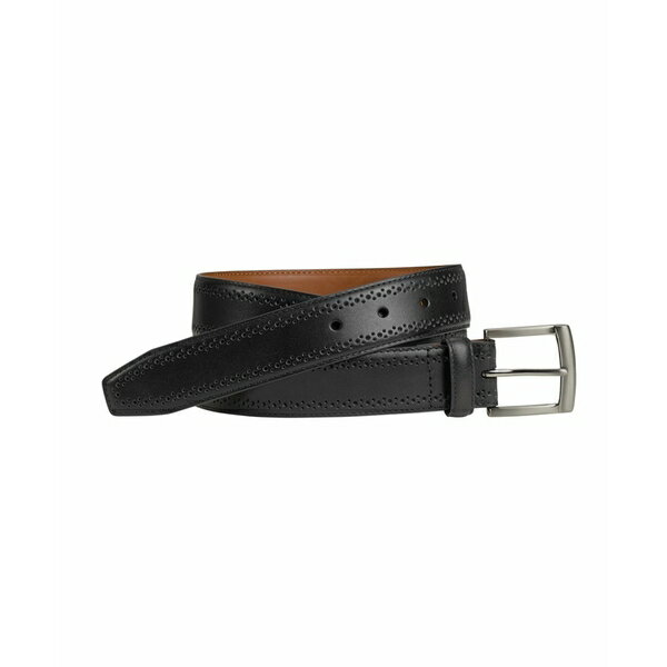 ジョンストンアンドマーフィー メンズ ベルト アクセサリー Men's Perfed Dress Belt Black