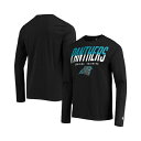 ニューエラ メンズ シャツ トップス Men's Black Carolina Panthers Combine Authentic Split Line Long Sleeve T-shirt Black