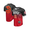 プロスタンダード メンズ シャツ トップス Men's Post Trae Young Black, Red Atlanta Hawks Ombre Name and Number T-shirt Black, Red(4)