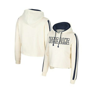 コロシアム レディース パーカー・スウェットシャツ アウター Women's Cream Notre Dame Fighting Irish Perfect Date Cropped Pullover Hoodie Cream