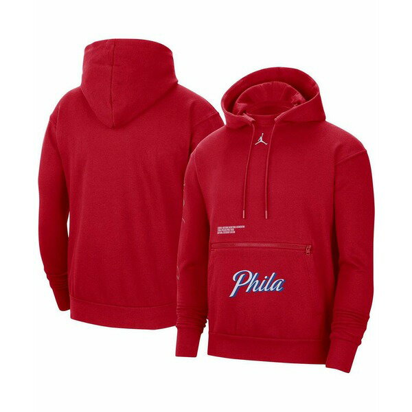 ジョーダン メンズ パーカー・スウェットシャツ アウター Men's Red Philadelphia 76ers Courtside Statement Edition Pullover Hoodie Red