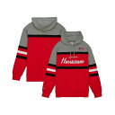 ミッチェル&ネス メンズ パーカー・スウェットシャツ アウター Men's Red, Gray Carolina Hurricanes Head Coach Pullover Hoodie Red, Gray