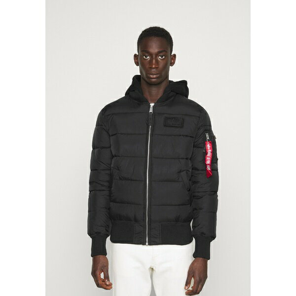 アルファインダストリーズ メンズ ジャケット&ブルゾン アウター BACK PRINT PUFFER - Winter jacket - black