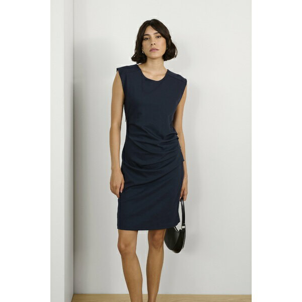 カフェ レディース ワンピース トップス INDIA O NECK - Shift dress - midnight marine