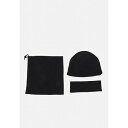 ピア ワン メンズ 帽子 アクセサリー FLEECE UNISEX SET - Beanie - black