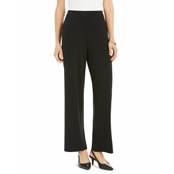 アルファニ レディース カジュアルパンツ ボトムス Women 039 s Wide-Leg Pull-On Knit Pants, Created for Macy 039 s Deep Black