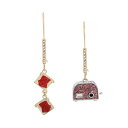 ベッツィジョンソン レディース ピアス＆イヤリング アクセサリー Faux Stone Toaster Mismatch Dangle Earrings Pink, Gold