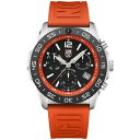 ~mbNX Y rv ANZT[ Men's Swiss Chronograph Pacific Diver Orange Rubber Strap Watch 44mm No Color