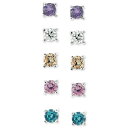 Wj xj[j fB[X sAXCO ANZT[ Sterling Silver Earring Set, Multicolor Cubic Zirconia Five Stud Earring Set (1 ct. t.w.) Multi