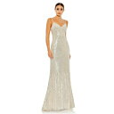 }bN_K fB[X s[X gbvX Women's Ieena Sequined Sleeveless Column Gown Nude silver