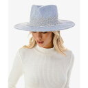 マーカスアドレール レディース 帽子 アクセサリー Women's Lace Trim Wool Blend Panama Hat Blue