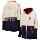 カールバンクス レディース パーカー・スウェットシャツ アウター Boston Red Sox GIII 4Her by Carl Banks Women's Shuffle It Raglan FullZip Hoodie Oatmeal/Navy