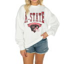 ゲームデイ レディース パーカー・スウェットシャツ アウター Arkansas State Red Wolves Gameday Couture Women's Good Vibes Premium Fleece Drop Shoulder Pullover Sweatshirt White