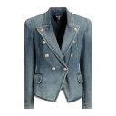 【送料無料】 バルマン レディース ジャケット&ブルゾン アウター Blazers Blue