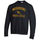 チャンピオン メンズ パーカー・スウェットシャツ アウター Missouri Tigers Champion Track & Field Icon Powerblend Pullover Sweatshirt Black