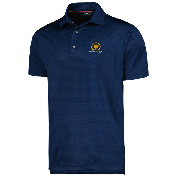 եåȥ祤  ݥ ȥåץ Presidents Cup FootJoy Tonal Triangle Print Lisle ProDry Polo Navy