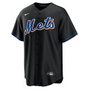 ナイキ メンズ ユニフォーム トップス Francisco Lindor New York Mets Nike 2022 Alternate Replica Player Jersey Black